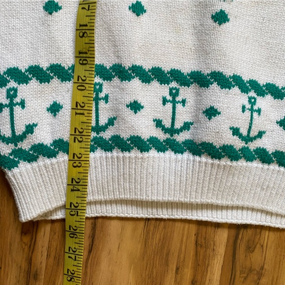 Vintage 90s Eddie Bauer Compass Crewneck Nautical Sailing Cotton Sweater - Picture 14 of 16